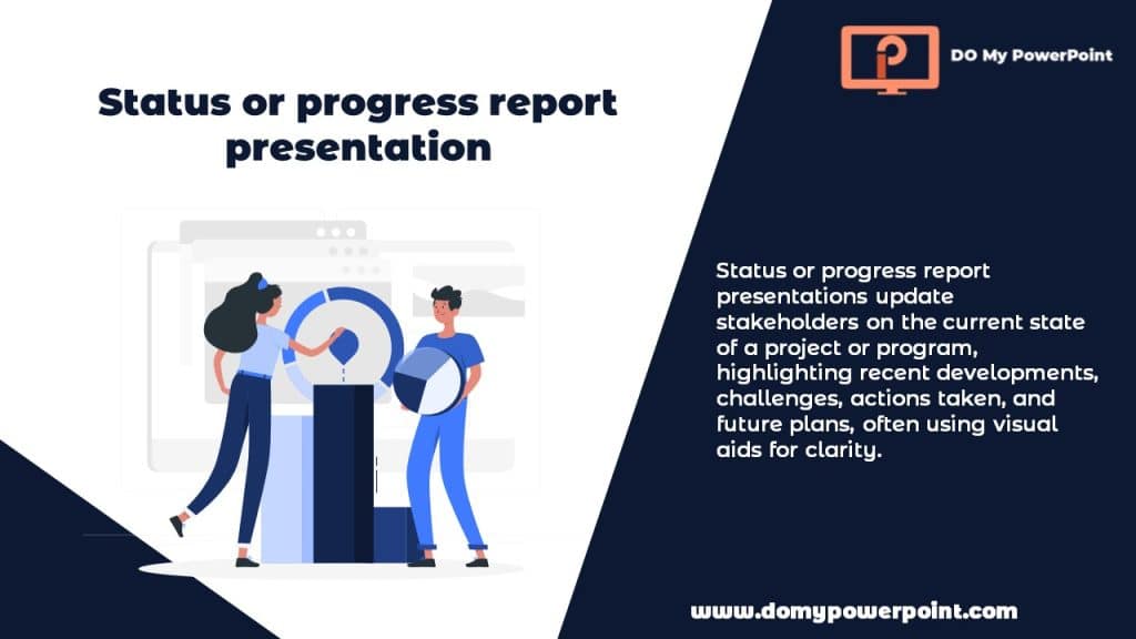 Status or progress report presentation (Different types of presentations)