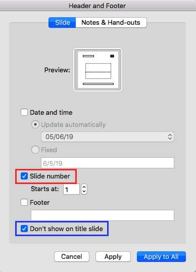 Adding Slide Numbers on Mac PowerPoint