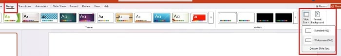 Change slide size PowerPoint