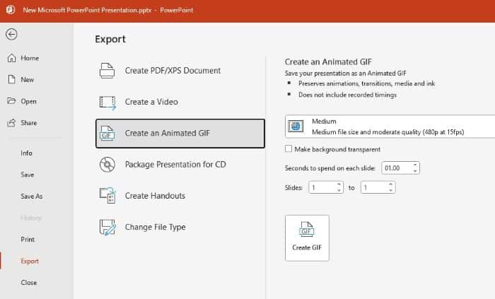 Create Animated GIFs in PowerPoint