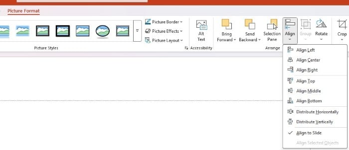 change object vertical horizontal alignment in PowerPoint