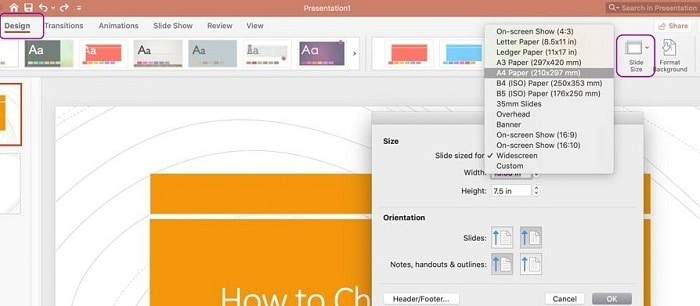 Make PowerPoint slide Vertical on Mac