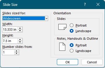 Change Slide orientation PowerPoint 