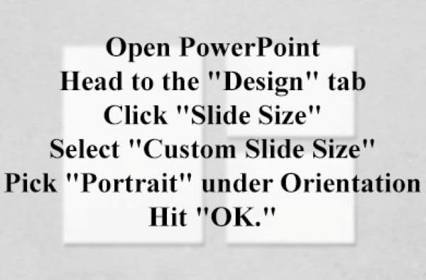 Switch PowerPoint slides to vertical layout