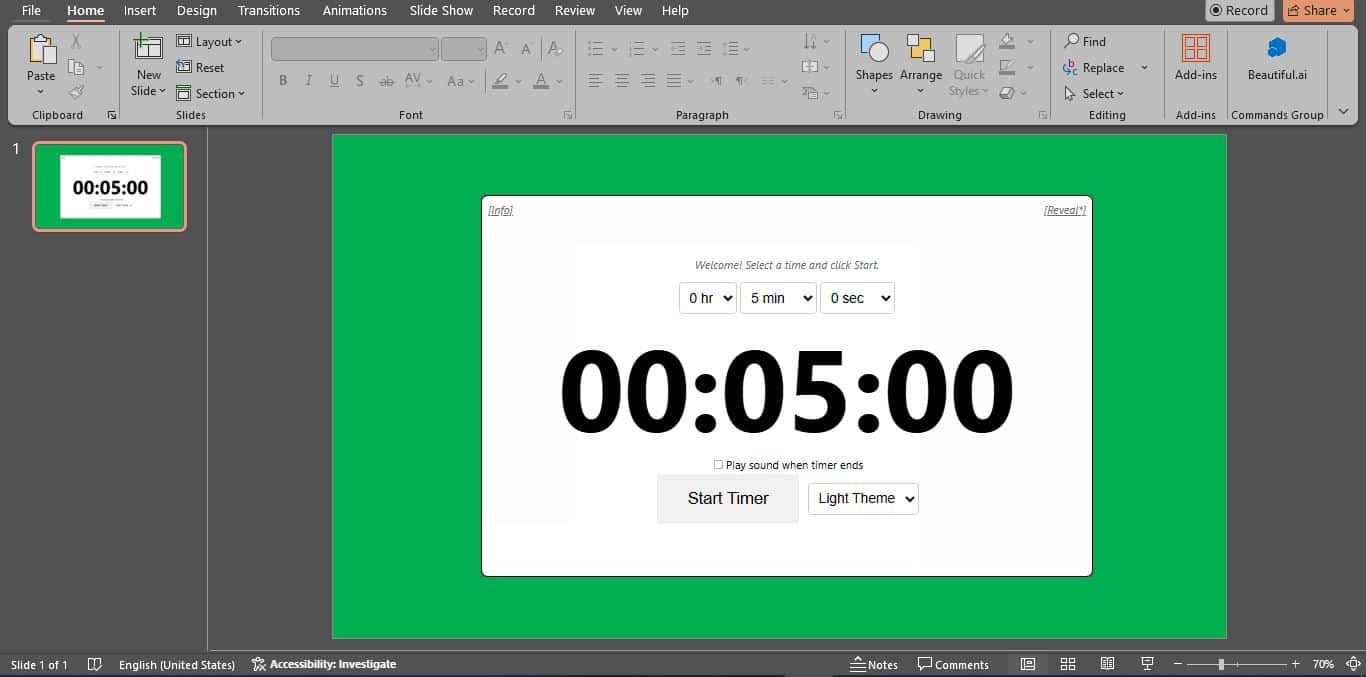 Timer for PowerPoint