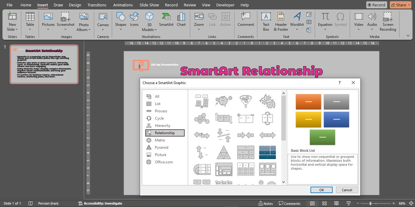 SmartArt Relationship