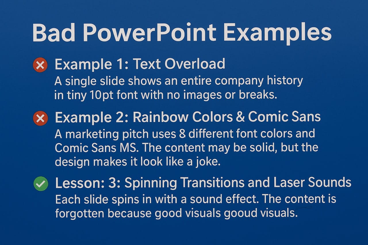 Bad PowerPoint Examples