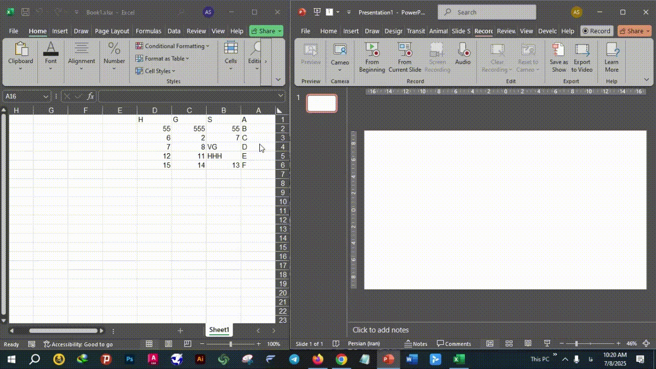 Copy and Paste Excel Data into PowerPoint
